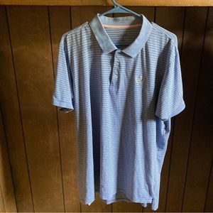 B Draddy Polo Shirt Blue Short Sleeve Striped Golf Spandex Pima Cotton Men’s XL